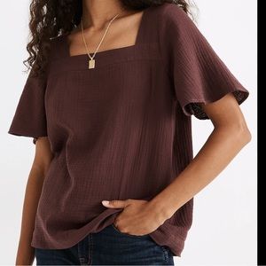 Madewell Lightspun Harlow Square-Neck Top